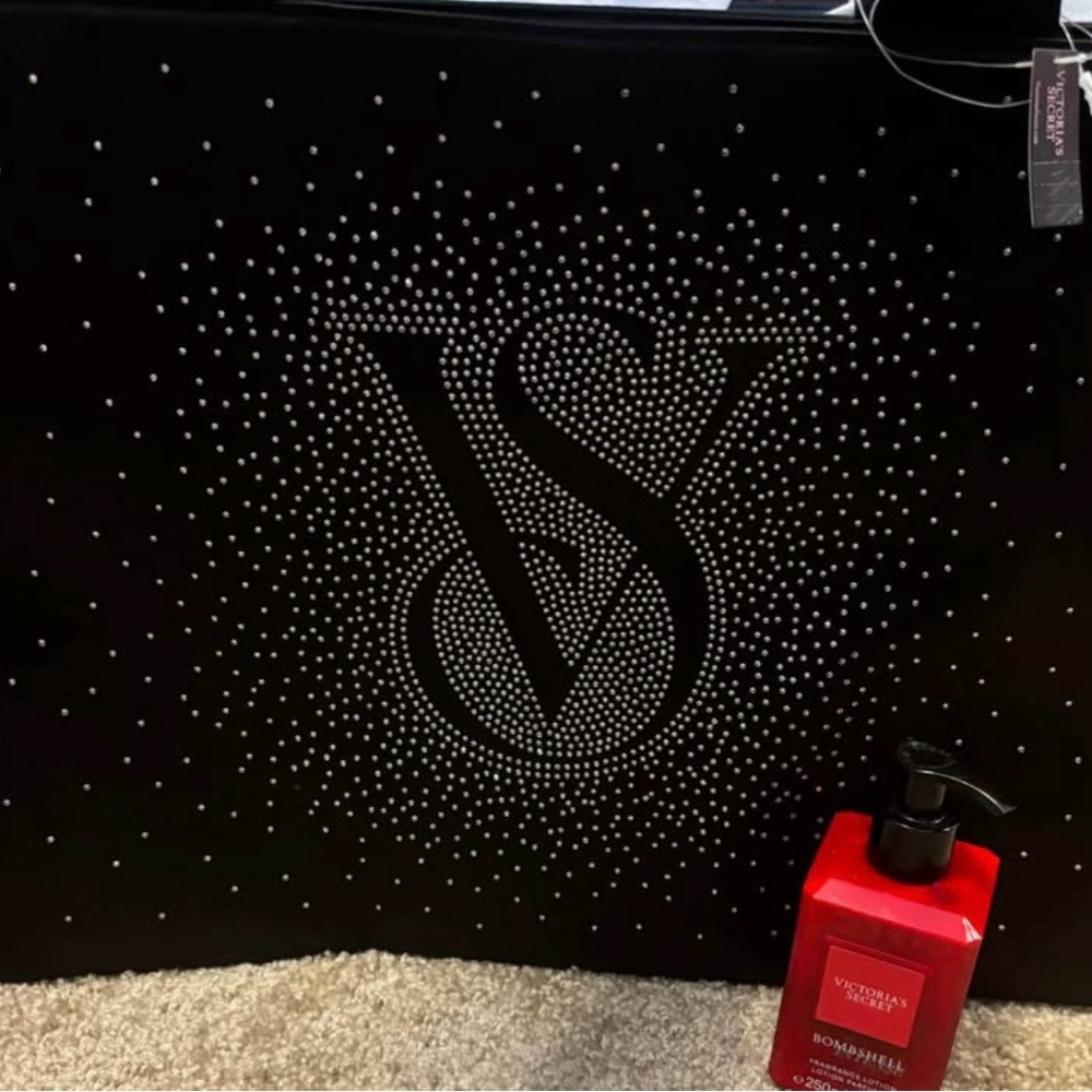 Victoria's Secret Black Tote with Rhinestone Logo